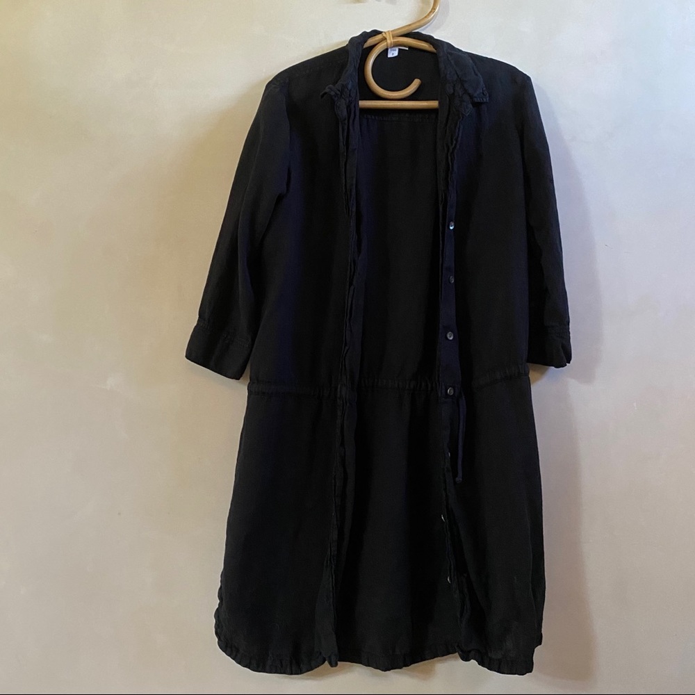 Black Linen Throw Over